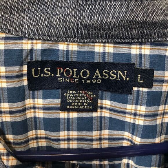 U.S. Polo Assn. Size Large (L) Button Down Long Sleeve Plaid - Picture 3 of 3